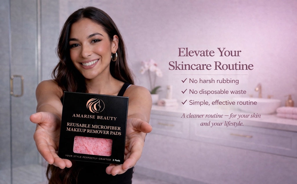 Skin care routine, no harsh rubbing, no disposable waste. For your skin and lifestyle.
