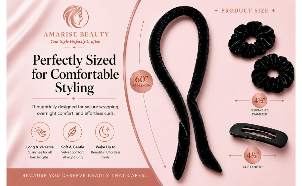 Amarise Beauty Heatless Velvet Hair Curler Set